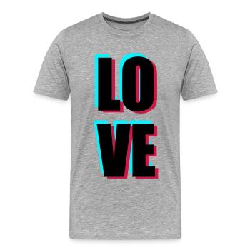 Love - Men's Premium Organic T-Shirt - heather grey - Front - Damien (186cm)