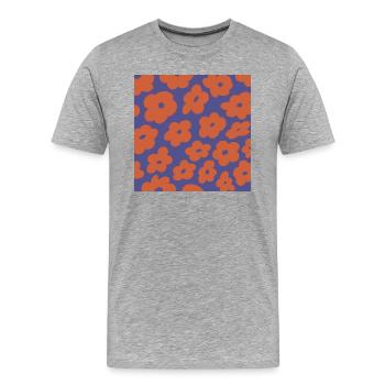 Flowers in a square - Männer Premium Bio T-Shirt - Grau meliert - Vorne - Damien (186cm)