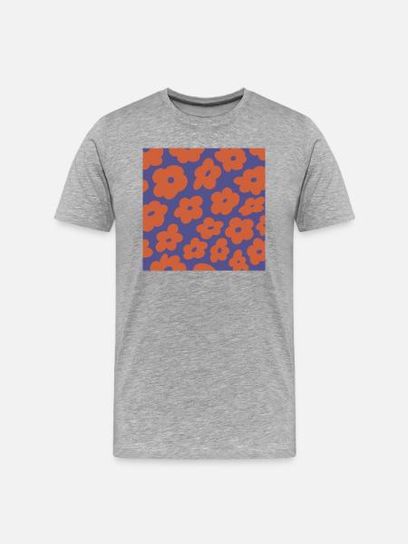 Flowers in a square - Männer Premium Bio T-Shirt - Grau meliert