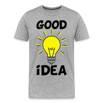 Die richtige Idee - Männer Premium Bio T-Shirt - Grau meliert - Vorne - Damien (186cm)