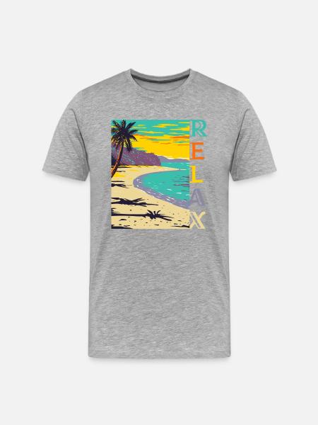 Entspannen - Männer Premium Bio T-Shirt - Grau meliert