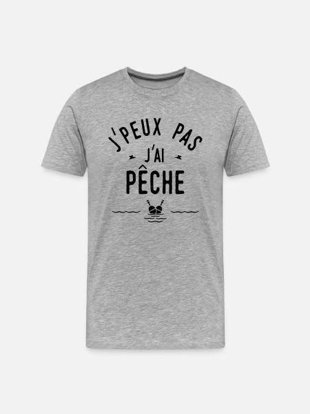 j'peux pas j'ai pêche - T-shirt bio Premium Homme - gris chiné