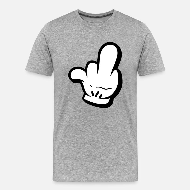 Mittelfinger Comic Style - Männer Premium Bio T-Shirt - Grau meliert