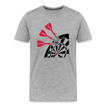 Dart Pfeil Dartscheibe - Männer Premium Bio T-Shirt - Grau meliert - Vorne - Damien (186cm)