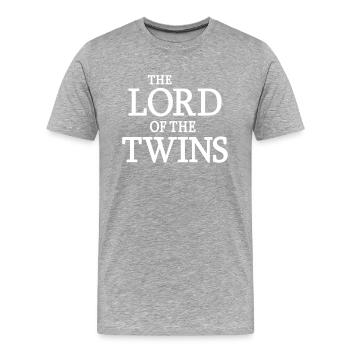 Zwillinge Vater Zwillingsvater Eltern Zwilling Fun - Männer Premium Bio T-Shirt - Grau meliert - Vorne - Damien (186cm)