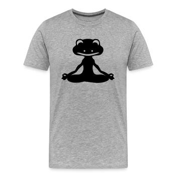 Frog Yogi - T-shirt bio Premium Homme - gris chiné - Devant - Damien (186cm)