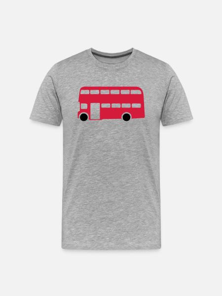 Englisch Englisch-Bus 1 - Männer Premium Bio T-Shirt - Grau meliert