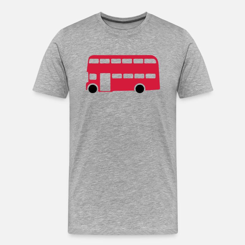 Englisch Englisch-Bus 1 - Männer Premium Bio T-Shirt - Grau meliert