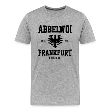 Abbelwoi Frankfurt - FFM - 069 - Männer Premium Bio T-Shirt - Grau meliert - Vorne - Damien (186cm)