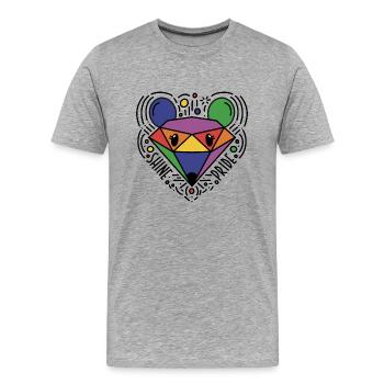 Shine Pride / LGBTQIA+ / pridedesigncontest2024 - Männer Premium Bio T-Shirt - Grau meliert - Vorne - Damien (186cm)