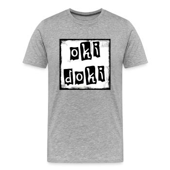 okidoki - Männer Premium Bio T-Shirt - Grau meliert - Vorne - Damien (186cm)