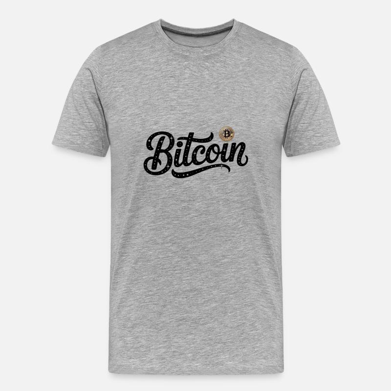 Bitcoin Logo - Crypto Coding Sticker - Männer Premium Bio T-Shirt - Grau meliert
