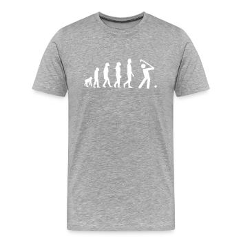 golf evolution - Männer Premium Bio T-Shirt - Grau meliert - Vorne - Damien (186cm)