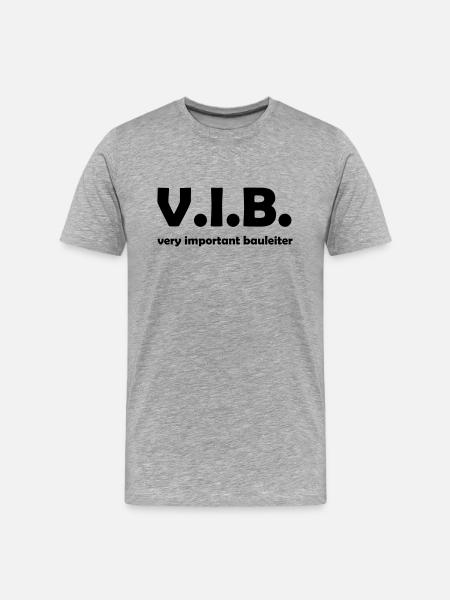bauleiter - Männer Premium Bio T-Shirt - Grau meliert