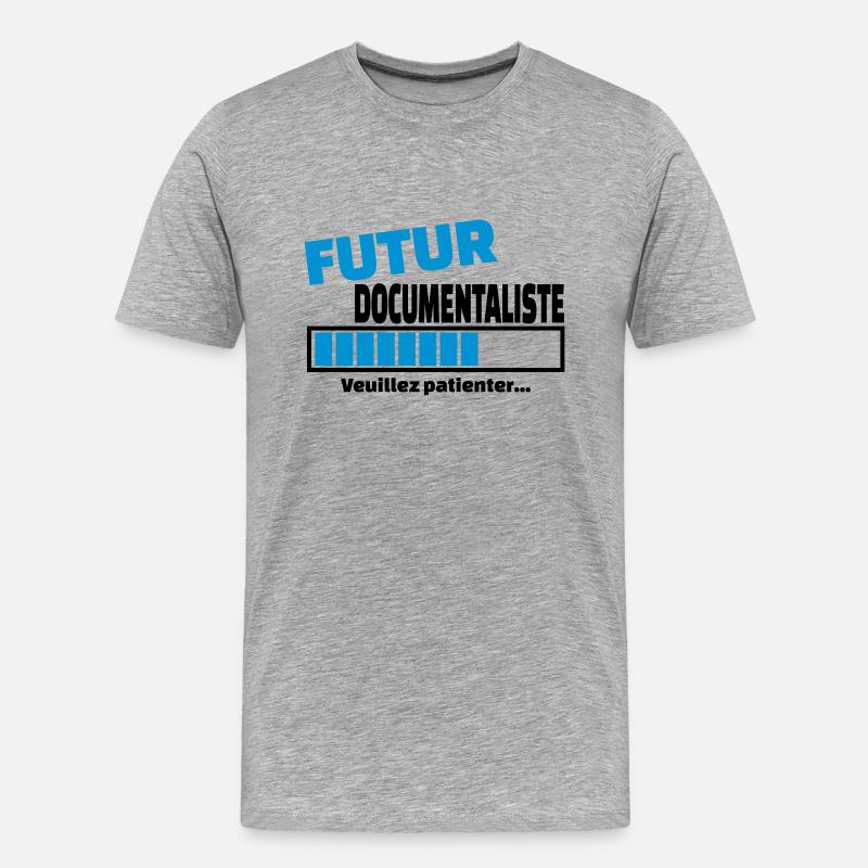 futur documentaliste - T-shirt bio Premium Homme - gris chiné