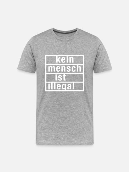 kein mensch ist illegal - Männer Premium Bio T-Shirt - Grau meliert