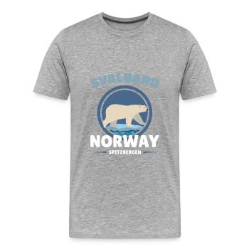 Norwegen Svalbard Spitzbergen Eisbären Natur polar - Männer Premium Bio T-Shirt - Grau meliert - Vorne - Damien (186cm)