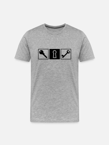 Key lock - Men's Premium Organic T-Shirt - heather grey