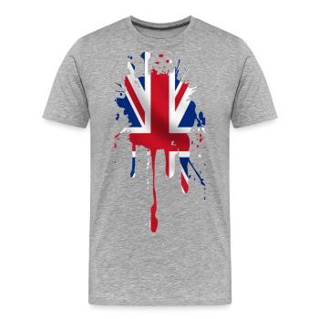 union jack - Männer Premium Bio T-Shirt - Grau meliert - Vorne - Damien (186cm)