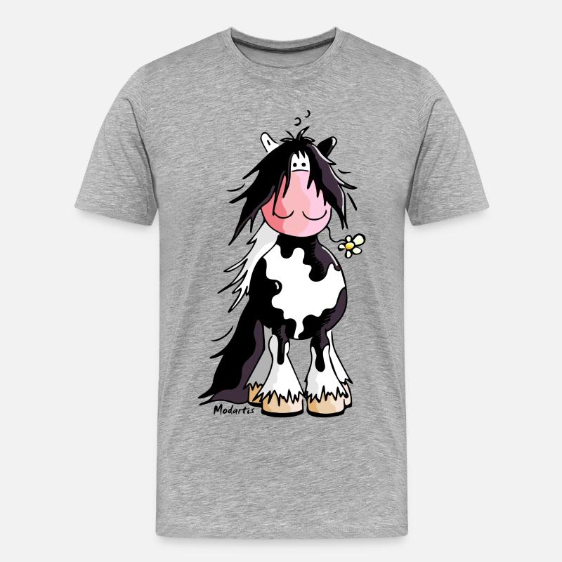 Irish Tinker - Gypsy Cob - Pferd - Männer Premium Bio T-Shirt - Grau meliert