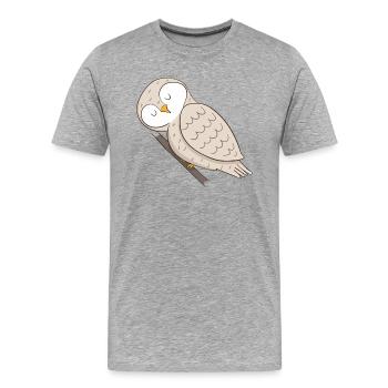 owl - Men's Premium Organic T-Shirt - heather grey - Front - Damien (186cm)