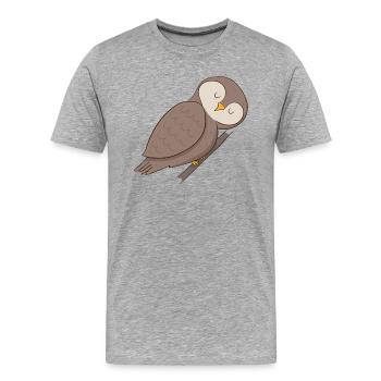 Owl Eagle owl - Men's Premium Organic T-Shirt - heather grey - Front - Damien (186cm)