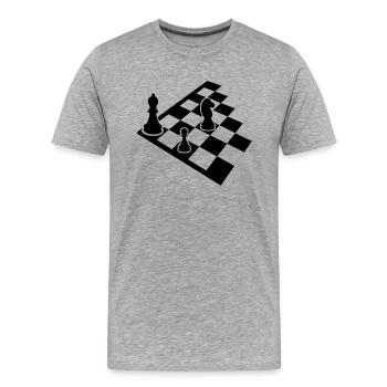 Schach - Männer Premium Bio T-Shirt - Grau meliert - Vorne - Damien (186cm)