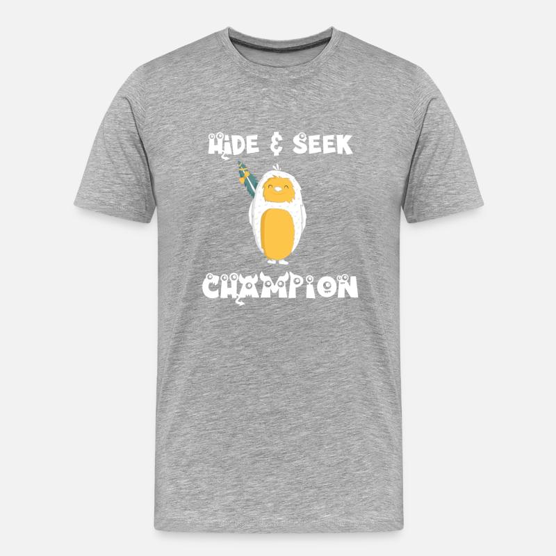 Hide and Seek - Männer Premium Bio T-Shirt - Grau meliert