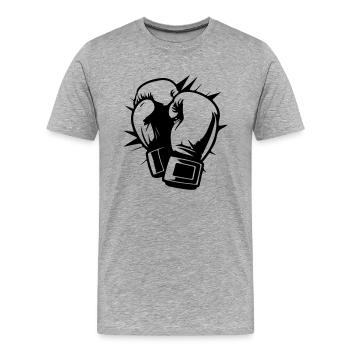 Gants de boxe Symbole Boxe Boxe - T-shirt bio Premium Homme - gris chiné - Devant - Damien (186cm)