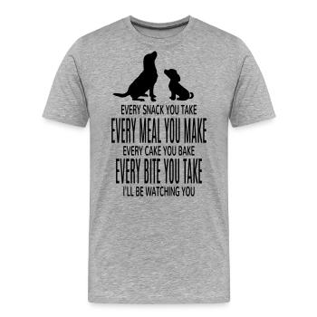 Hund lustig Hunde lustige Sprüche Hundeliebhaber - Männer Premium Bio T-Shirt - Grau meliert - Vorne - Damien (186cm)
