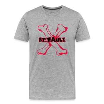 St Pauli, Hambourg - T-shirt bio Premium Homme - gris chiné - Devant - Damien (186cm)
