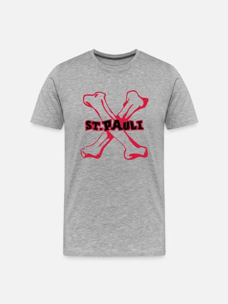 st pauli hamburg - Männer Premium Bio T-Shirt - Grau meliert