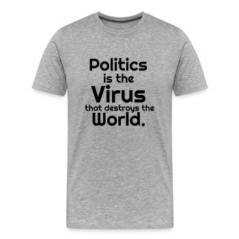 politique - T-shirt bio Premium Homme - gris chiné - Devant - Damien (186cm)