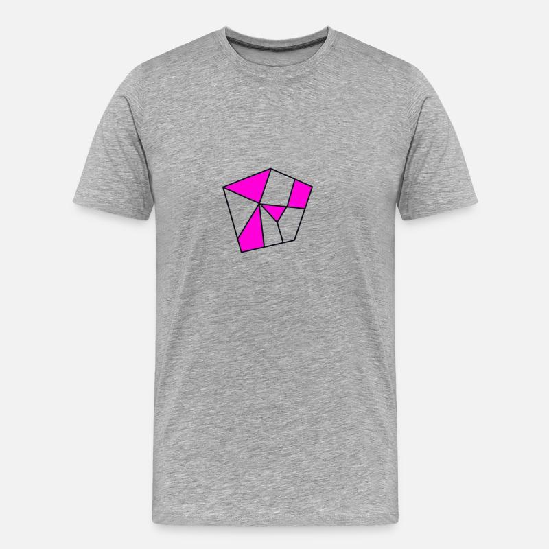 Cooles Fünfeck. Geschenck Idee - Männer Premium Bio T-Shirt - Grau meliert