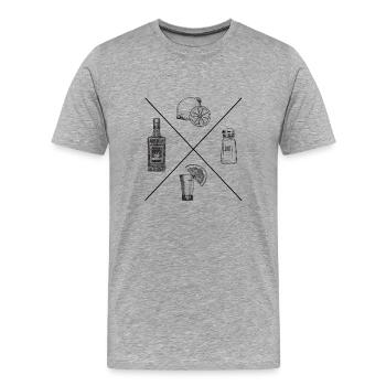 Tequila - LA combinaison d’ingrédients - T-shirt bio Premium Homme - gris chiné - Devant - Damien (186cm)
