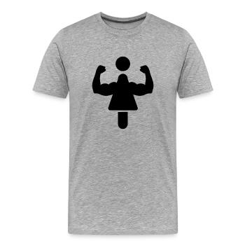 POWER Woman - Men's Premium Organic T-Shirt - heather grey - Front - Damien (186cm)