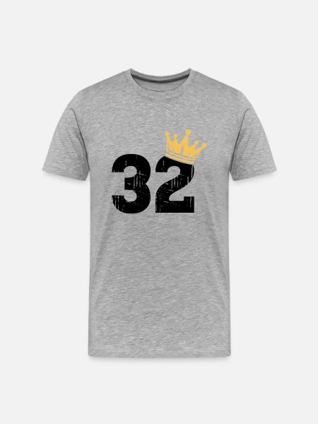 32 Crown 32 års fødselsdag 32 år gammel - Herre Premium T-shirt økologisk - grå meleret