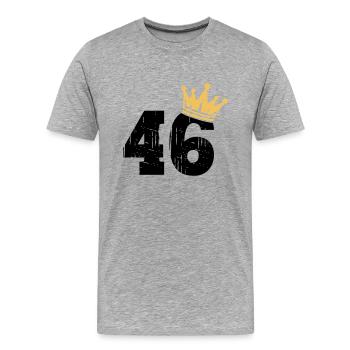 46 Crown 46th Birthday 46 years old - Men's Premium Organic T-Shirt - heather grey - Front - Damien (186cm)