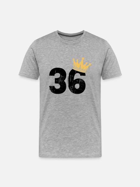 36 Crown 36th Birthday 36 Years - Men's Premium Organic T-Shirt - heather grey