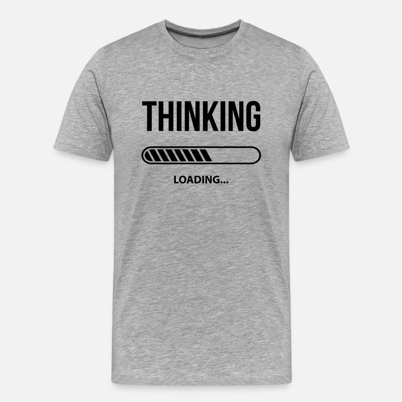 Thinking Loading - Männer Premium Bio T-Shirt - Grau meliert