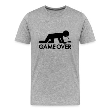 Alcohol puke - Men's Premium Organic T-Shirt - heather grey - Front - Damien (186cm)