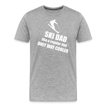 Ski Dad Skifahren Skisport Papa Vater Spruch - Männer Premium Bio T-Shirt - Grau meliert - Vorne - Damien (186cm)