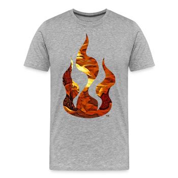 Feu de cheminée - T-shirt bio Premium Homme - gris chiné - Devant - Damien (186cm)