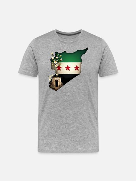 freie Syrien - Männer Premium Bio T-Shirt - Grau meliert