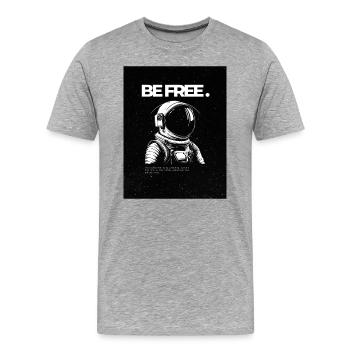 ÊTRE LIBRE. - T-shirt bio Premium Homme - gris chiné - Devant - Damien (186cm)