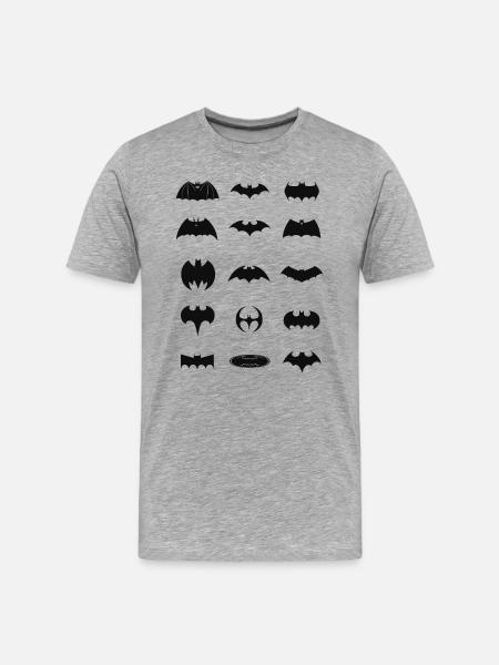 Batman Logo History - Männer Premium Bio T-Shirt - Grau meliert