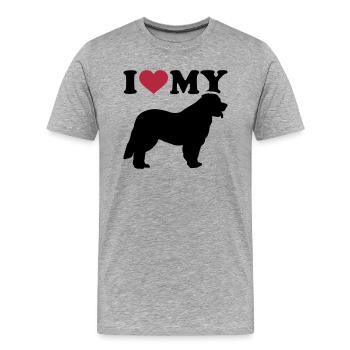 Leonberger - Männer Premium Bio T-Shirt - Grau meliert - Vorne - Damien (186cm)
