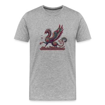 Mystic Guardian Griffin - Men's Premium Organic T-Shirt - heather grey - Front - Damien (186cm)
