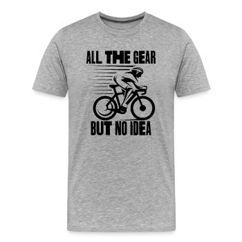Tout le matériel aucune idée, Vélo - T-shirt bio Premium Homme - gris chiné - Devant - Damien (186cm)