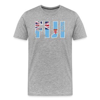 Fiji Rugby - Männer Premium Bio T-Shirt - Grau meliert - Vorne - Damien (186cm)